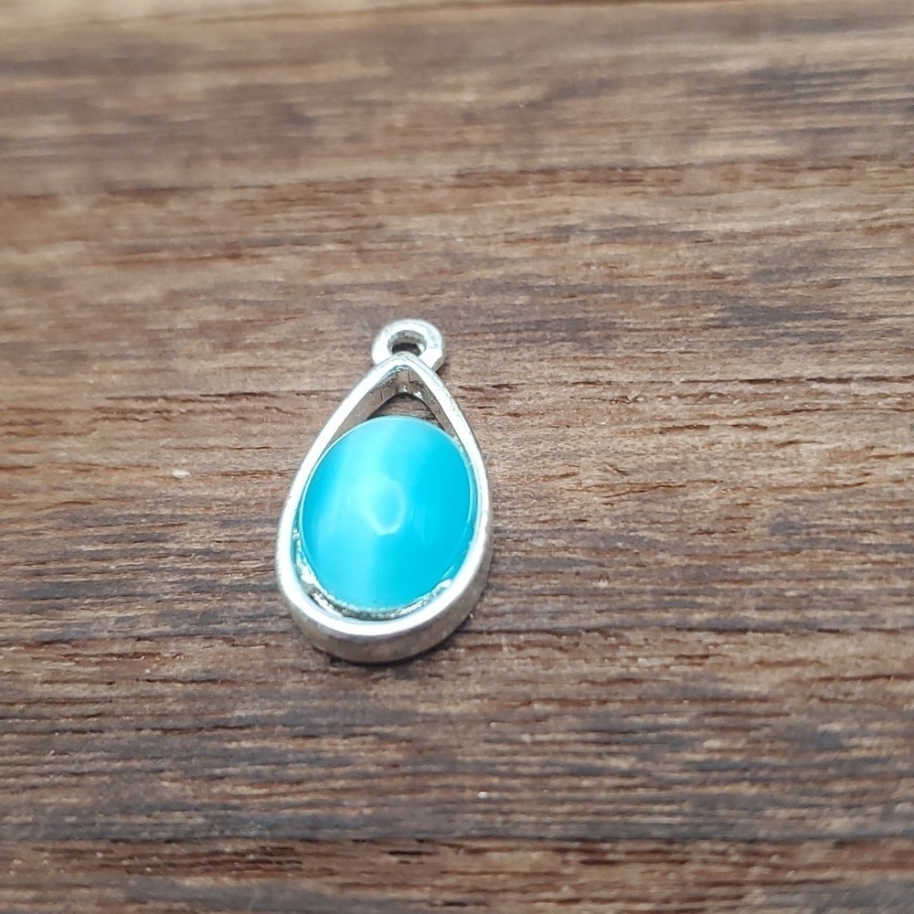 Aquamarine water drop‎ necklace pendant